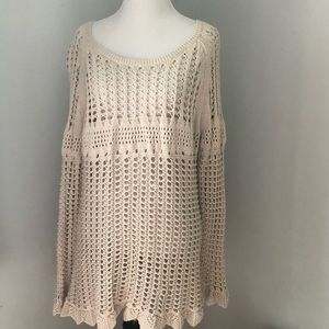 Beige crochet sweater by retro threads